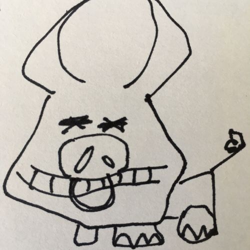 drawing of a bull